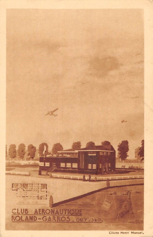 Carte postale ancienne Aviation - Avion - Club Aeronautique Roland Garros - Orly