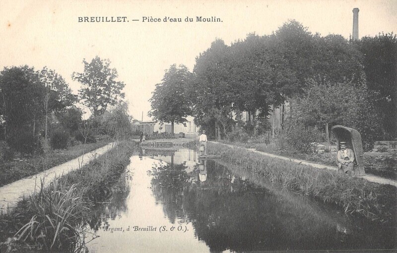 Carte postale ancienne Breuillet - Piece D'Eau Du Moulin à Breuillet