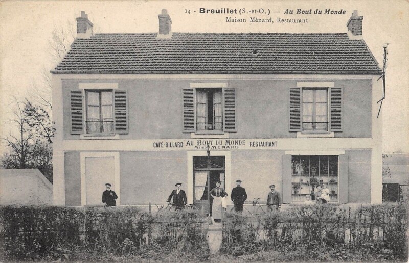 Carte postale ancienne Breuillet - Au Bout Du Monde - Cafe - Billard - Restaurant - Maison Menar à Breuillet