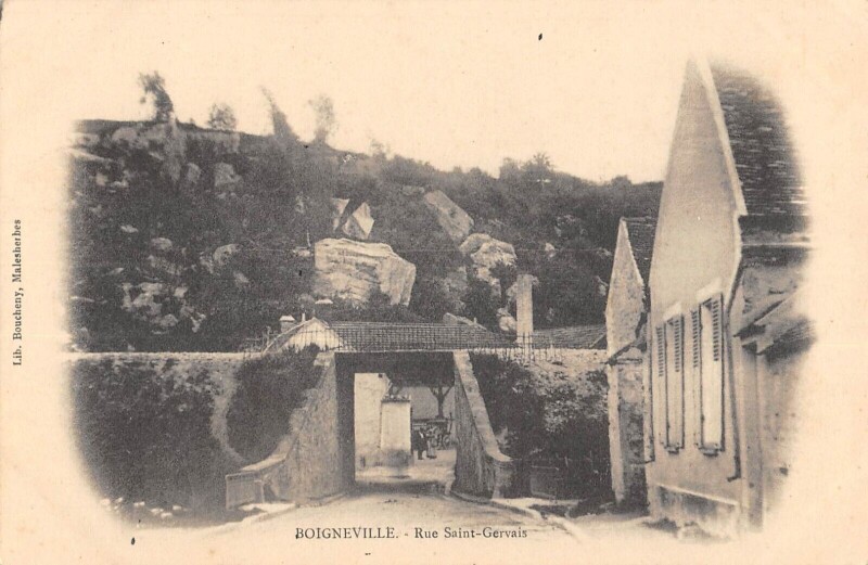 Carte postale ancienne Boigneville - Rue Saint Gervais à Boigneville