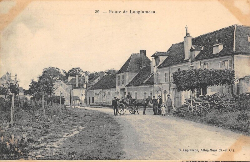 Carte postale ancienne Route De Longjumeau - Attelage à Longjumeau