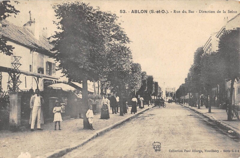 Carte postale ancienne Ablon - Rue Du Bac - Direction De La Seine - cliché rare