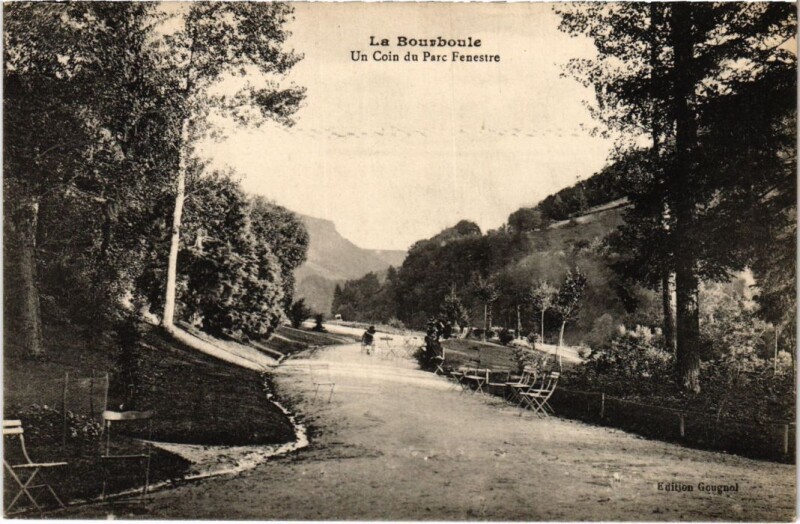 Carte postale ancienne La Bourboule Un Coin du Parc Fenestre France à La Bourboule