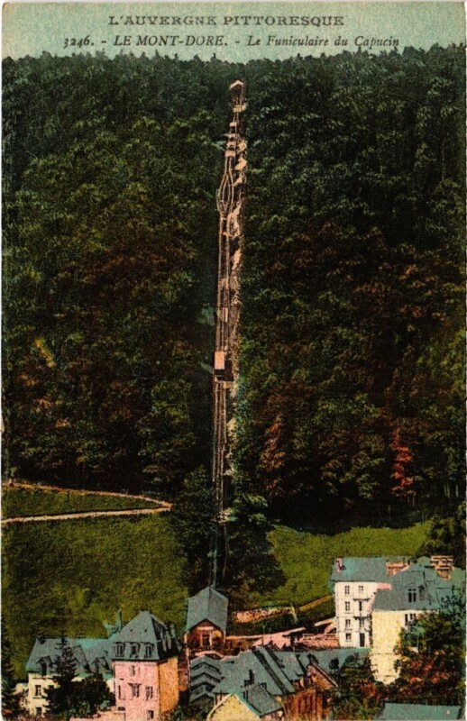 Carte postale ancienne Le Mont Dore Le Funiculaire du Capucin France à Mont-Dore