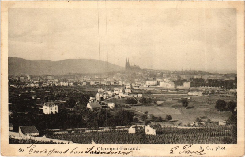 Carte postale ancienne Clermont-Ferrand Vue Generale France à Clermont-Ferrand