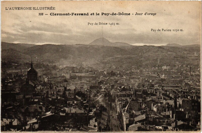 Carte postale ancienne Clermont-Ferrand Jour d'orage France à Clermont-Ferrand
