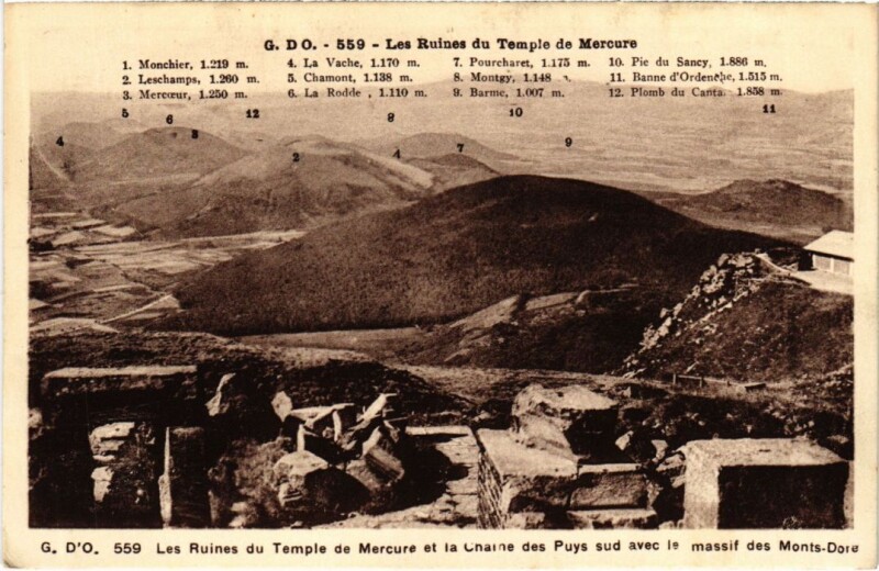 Carte postale ancienne Mont-Dore Les Ruines du Temple de Mercure France à Mont-Dore