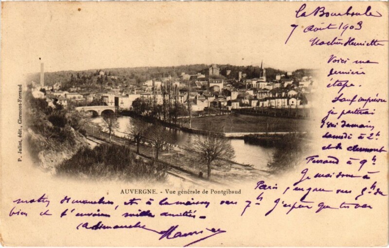 Carte postale ancienne Auvergne Vue Generale de Pontgibaud France à Pontgibaud