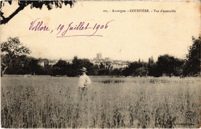Carte postale ancienne Courpiere Vue d'ensemble France