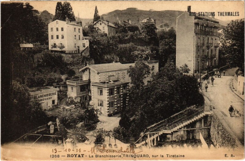 Carte postale ancienne Royat La Blanchisserie Trinquard France à Royat