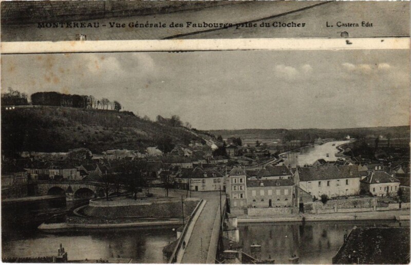 Carte postale ancienne Montereau Vue Generale des Fauvourg prise du Clocher France