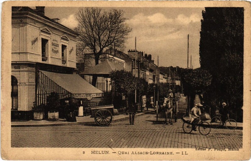 Carte postale ancienne Melun Quai Alsace-Lorraine France à Melun