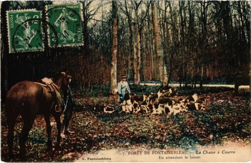 Carte postale ancienne Fontainebleau En attendant le lancer France à Fontainebleau