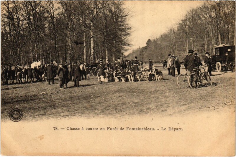 Carte postale ancienne Fontainebleau Le Depart France à Fontainebleau