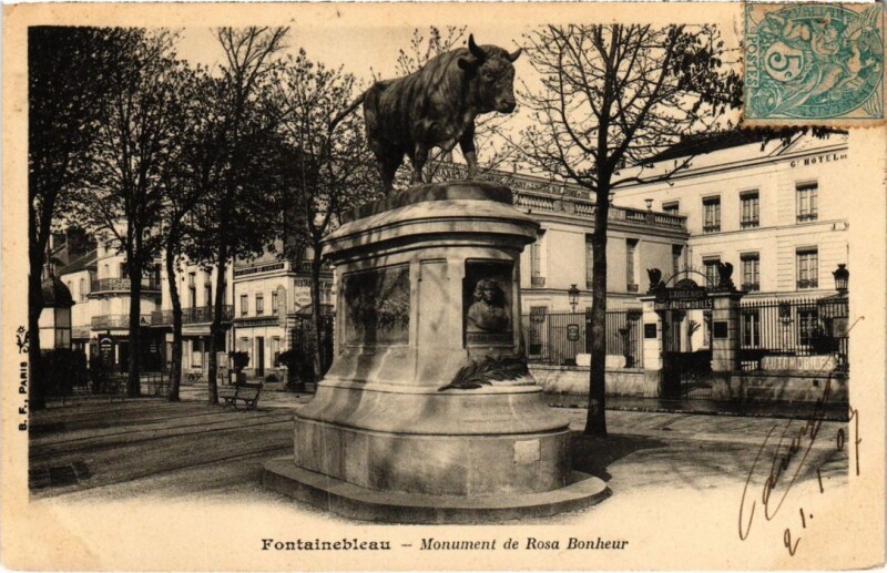 Carte postale ancienne Fontainebleau Monument de Rosa Bonheur France à Fontainebleau