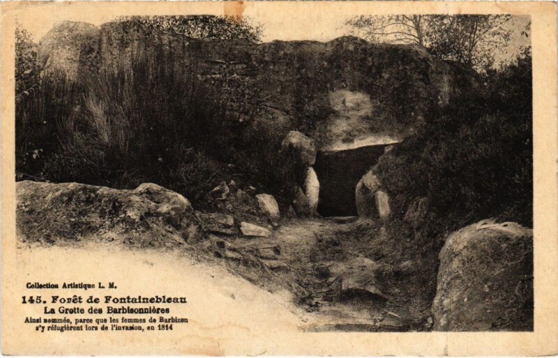 Carte postale ancienne Fontainebleau La Grotte des Barbisonnieres France à Fontainebleau
