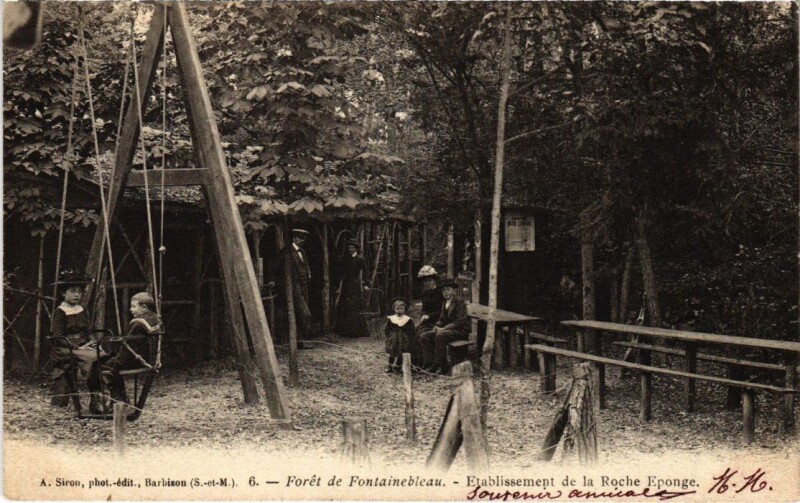 Carte postale ancienne Fontainebleau Etablissement de la Roche Eponge France à Fontainebleau