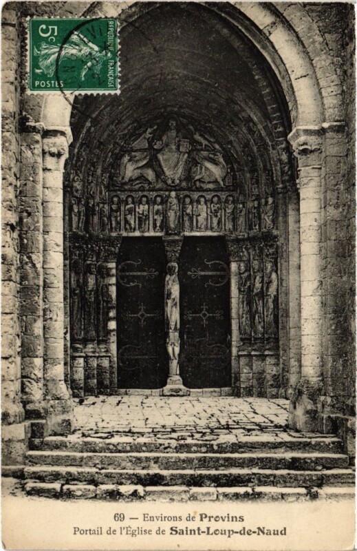 Carte postale ancienne Env de Provins Portail de l'Eglise France à Provins
