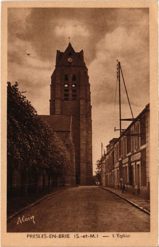 Carte postale ancienne Presles en Brie L'Eglise France à Presles-en-Brie