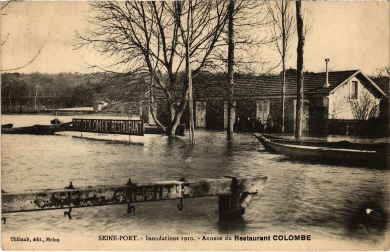 Carte postale ancienne Seine-Port Annexe du Restaurant Colombe France à Seine-Port