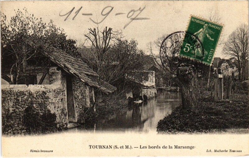 Carte postale ancienne Tournan Les bords de la Marsange France