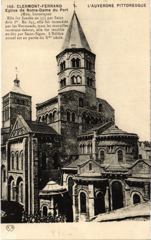 Carte postale ancienne Clermont-Ferrand Eglise de Notre-Dame du Port France à Clermont-Ferrand