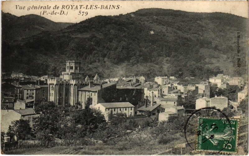 Carte postale ancienne Royat-les-Bains Vue Generale France à Royat