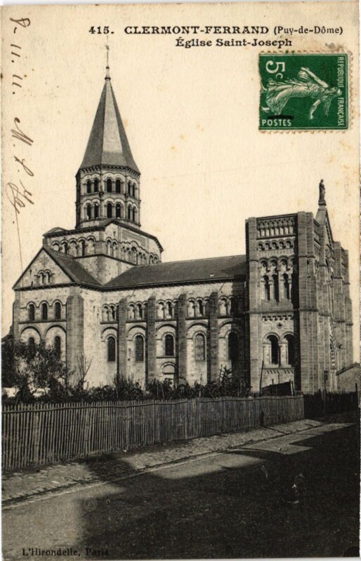 Carte postale ancienne Clermont-Ferrand Eglise Saint-Joseph France à Clermont-Ferrand