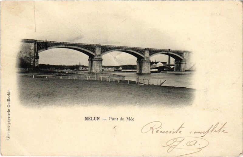 Carte postale ancienne Melun Pont du Mee France à Melun