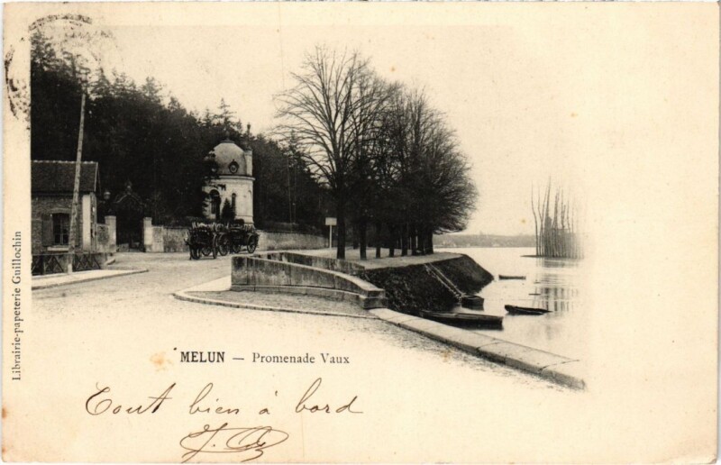 Carte postale ancienne Melun Promenade Vaux France à Melun