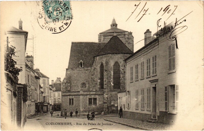 Carte postale ancienne Coulommiers Rue du Palais de Justice France à Coulommiers