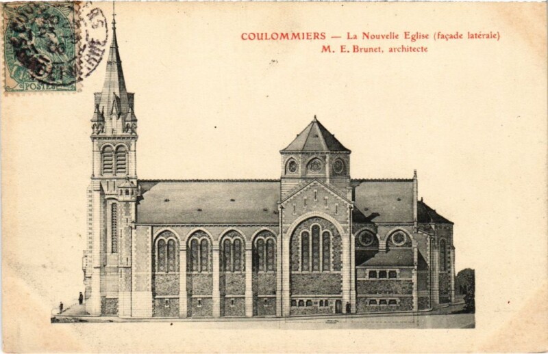 Carte postale ancienne Coulommiers La Nouvelle Eglise France à Coulommiers