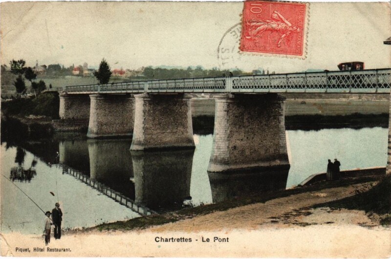 Carte postale ancienne Charettes Le Pont France