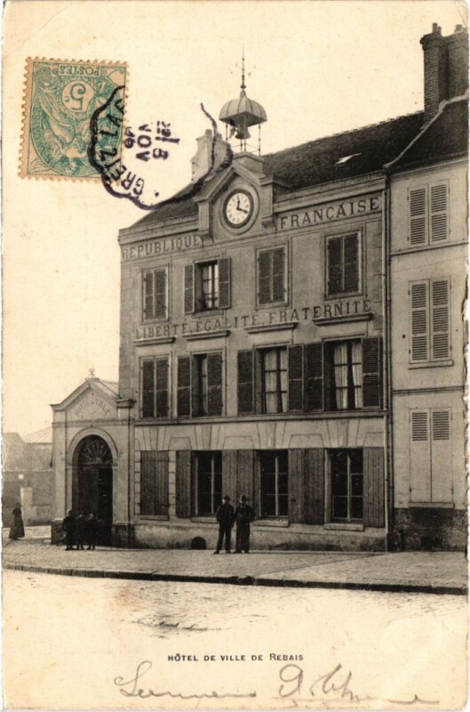 Carte postale ancienne Rebais Hotel de Ville France à Rebais