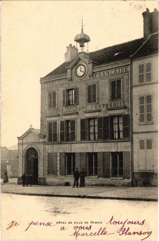 Carte postale ancienne Rebais Hotel de Ville France à Rebais