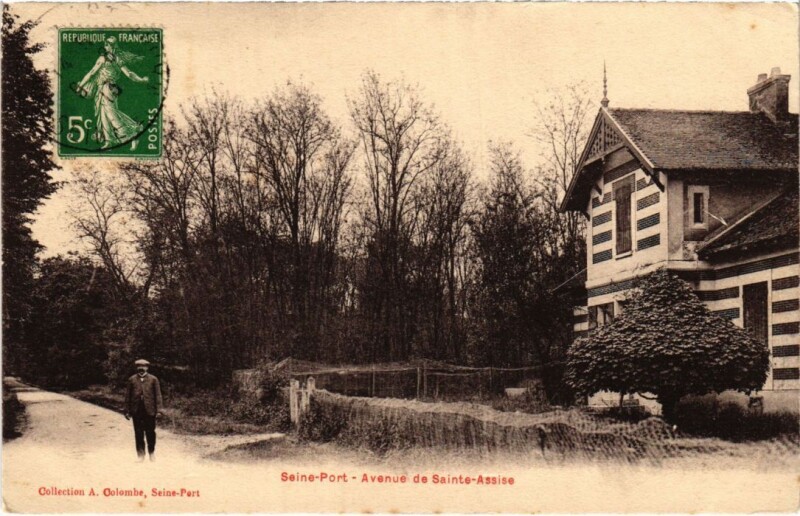 Carte postale ancienne Seine-Port Avenue de Sainte-Assise France à Seine-Port