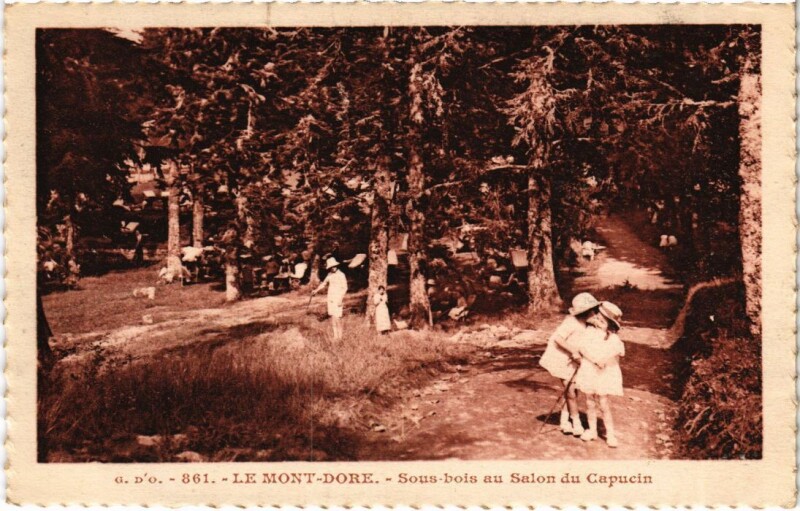 Carte postale ancienne Le Mont Dore Sous-bois au Salon du Capucin France à Mont-Dore