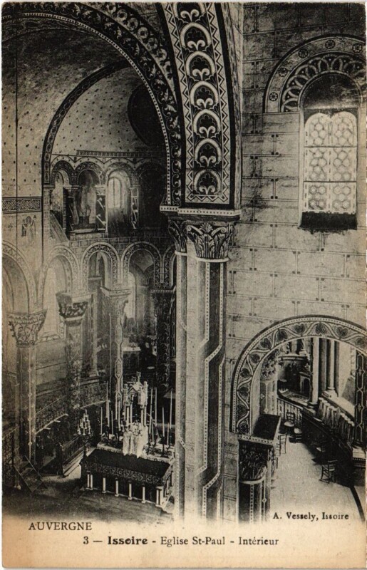 Carte postale ancienne Issoire Eglise St.Paul, interieur France à Issoire