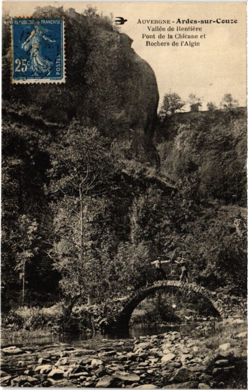 Carte postale ancienne Ardes sur Couze Pont de la Chicane France à Ardes