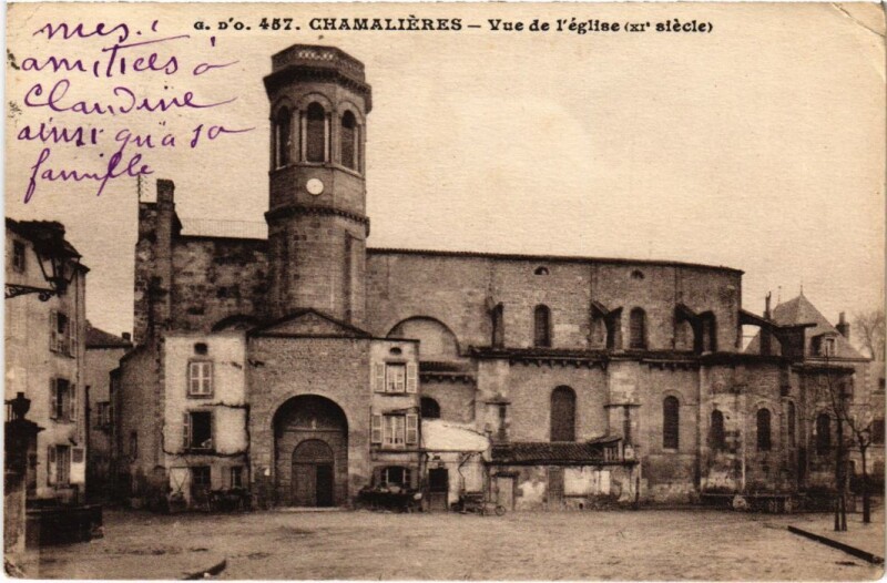 Carte postale ancienne Chamalieres Vue de l'Eglise France