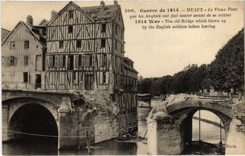 Carte postale ancienne Meaux Le Vieux Pont France à Meaux
