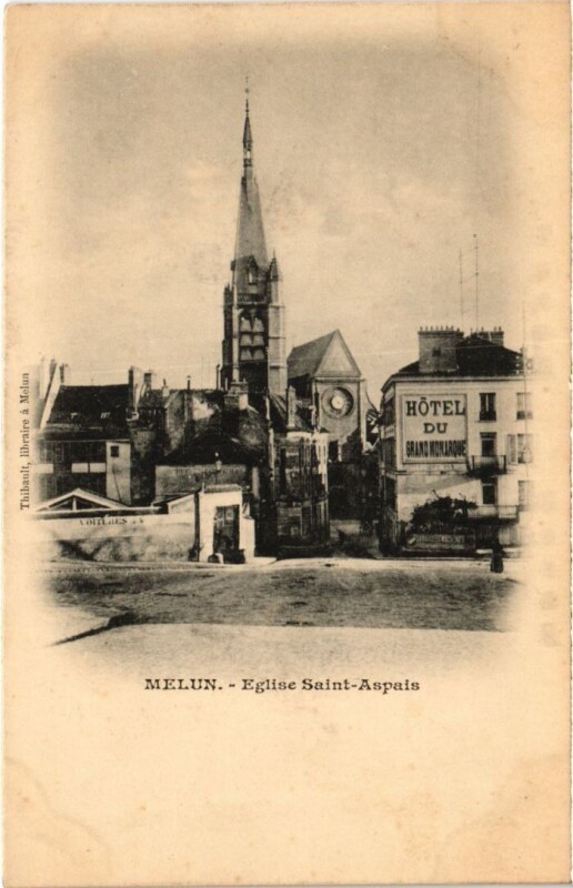 Carte postale ancienne Melun Eglise Saint-Aspais France à Melun