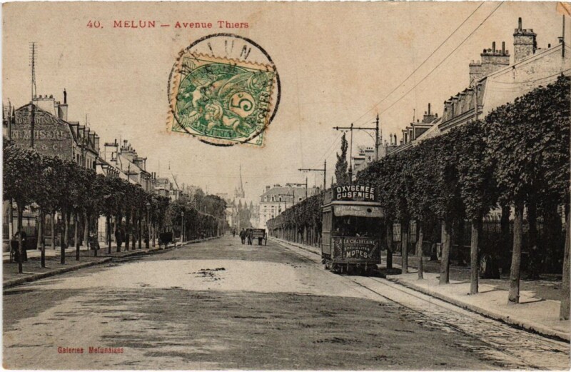 Carte postale ancienne Melun Avenue Thiers France à Melun