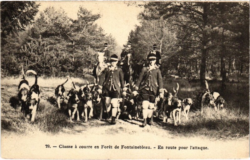 Carte postale ancienne Fontainebleau En route pour l'attaque France à Fontainebleau