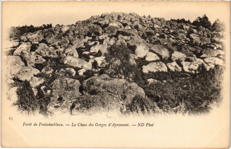 Carte postale ancienne Fontainebleau Le Chaos des Gorges d'Apremont France à Fontainebleau
