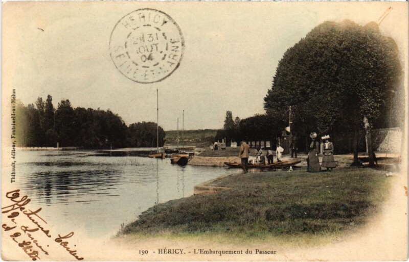 Carte postale ancienne Hericy L'Embarquement du Passeur France
