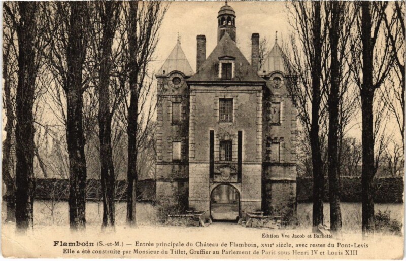 Carte postale ancienne Flamboin Entree principale du Chateau France
