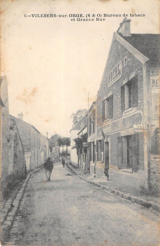 Carte postale ancienne Villiers Sur Orge - Bureau De Tabacs - Grande Rue à Villiers-sur-Orge