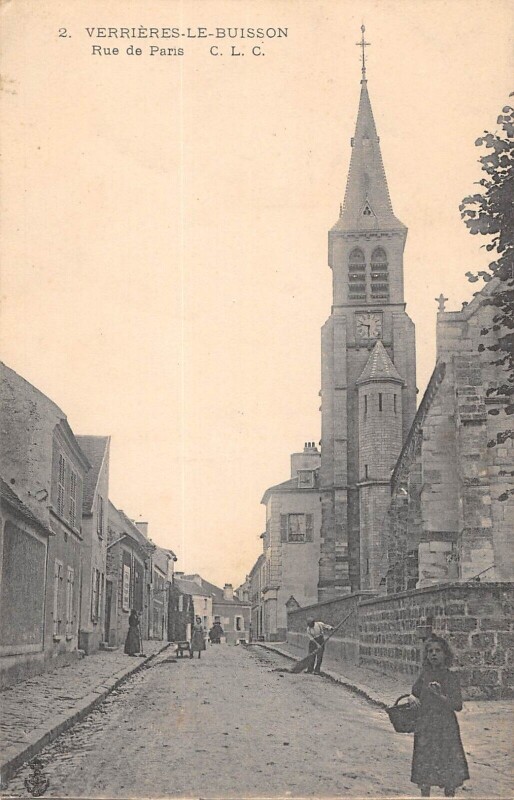 Carte postale ancienne Verrieres Le Buisson - Rue De Paris