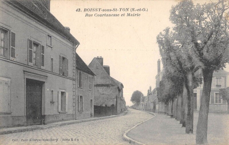 Carte postale ancienne Boissy Sous Saint Yon - Rue Courtanesse - Mairie - cliché rare à Boissy-sous-Saint-Yon